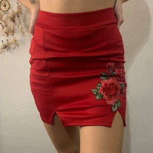 Red rose skirt
